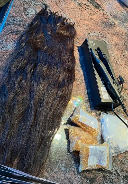 Haar wax keratin Extensions-echt haar-donker bruin, Sieraden, Tassen en Uiterlijk, Uiterlijk | Haarverzorging, Zo goed als nieuw