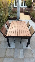 Ikea tuinset Falster Bruin/zwart, Tuin en Terras, Tuintafels, Ophalen, Gebruikt, Rechthoekig, Kunststof