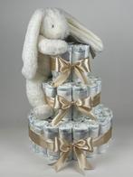 Luiertaart jongen meisje bbtb sneeuwkonijn beige, Kinderen en Baby's, Ophalen of Verzenden, Nieuw, Kraamcadeau