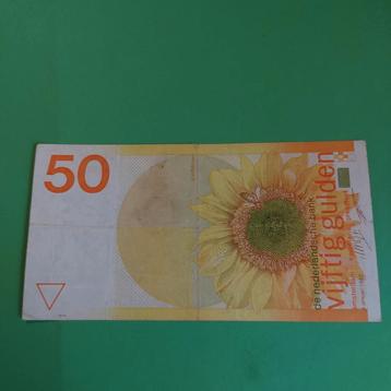 50 gulden biljet² Zonnebloem uit 1982 in ZF+ beschikbaar voor biedingen