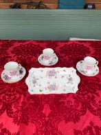 Hammersley,cake schaal en 3 kop en schotels,Victorians Viole, Ophalen of Verzenden