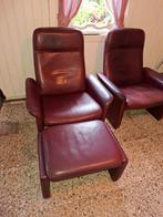 Design De Sede fauteuils met hocker!, Huis en Inrichting, Fauteuils, Ophalen, Zo goed als nieuw, 75 tot 100 cm, Leer
