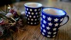Bunzlau melkbekers / koffiemokken set van 2, Huis en Inrichting, Keuken | Servies, Keramiek, Ophalen of Verzenden, Zo goed als nieuw
