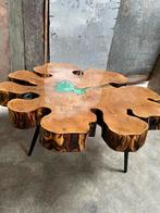 Epoxy boomstamtafel salontafel bijzettafel, Huis en Inrichting, Tafels | Eettafels, Ophalen, Zo goed als nieuw, Rond, 50 tot 100 cm