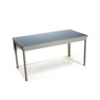 Vintage Gispen eettafel/bureau blauw blad, Huis en Inrichting, Bureaus, Ophalen, Gebruikt, Bureau