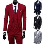 Drie delig pak kostuum colbert pantalon blazer grijs zwart, Kleding | Heren, Kostuums en Colberts, Verzenden, Nieuw