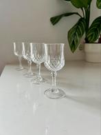 4 vintage kristallen borrelglazen.Longchamp Cristal d Arques, Ophalen of Verzenden, Zo goed als nieuw, Borrel- of Shotglas