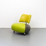 1x Leolux Pallone Fauteuil Groen/Grijs/Geel - Chroom, 75 tot 100 cm, Ophalen of Verzenden, Zo goed als nieuw, Metaal