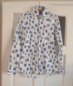 Overhemd wit met blauwe Grachtenhuizen Amsterdam maat S, Kleding | Heren, Overhemden, Overige kleuren, Halswijdte 38 (S) of kleiner