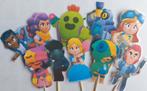 Set van 10 Brawl Stars cupcake traktatie prikkers, Ophalen of Verzenden, Nieuw, Verjaardag
