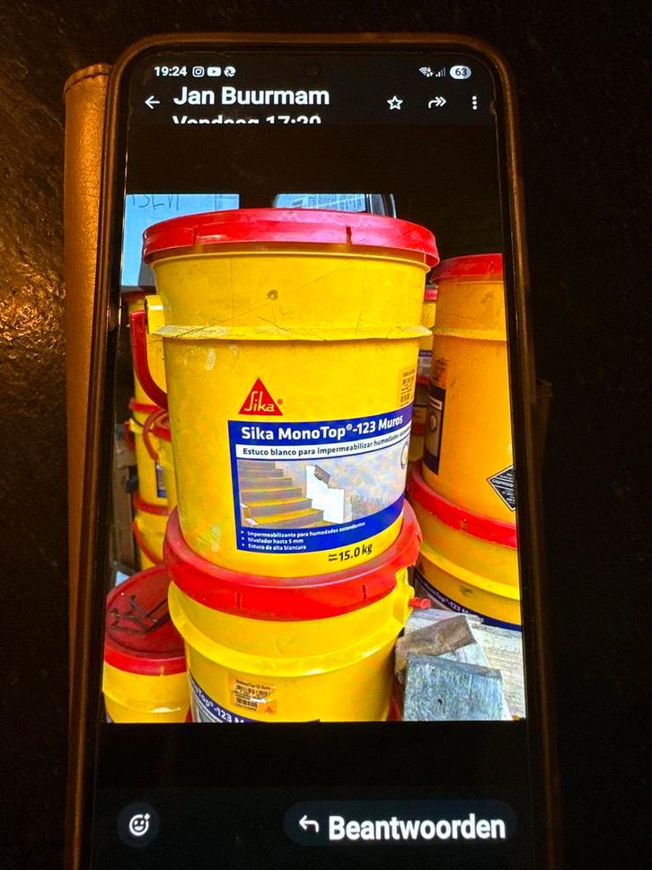 Sika MonoTop waterdichte mortel - 80 emmers, Doe-het-zelf en Verbouw, Isolatie en Afdichting, Nieuw, Muurisolatie, Overige materialen