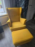 STRANDMON Fauteuil met Voetenbank - Geel, Huis en Inrichting, Fauteuils, Ophalen, Hout, Gebruikt, Klassiek