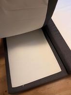 Grijze boxspring + topper (gebruikt), Ophalen of Verzenden, Gebruikt, Tweepersoons, Grijs