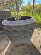 3x Grote bloempot plantenbak - grijs textuur, Tuin en Terras, Ophalen, Kunststof, Gebruikt, 40 cm of meer