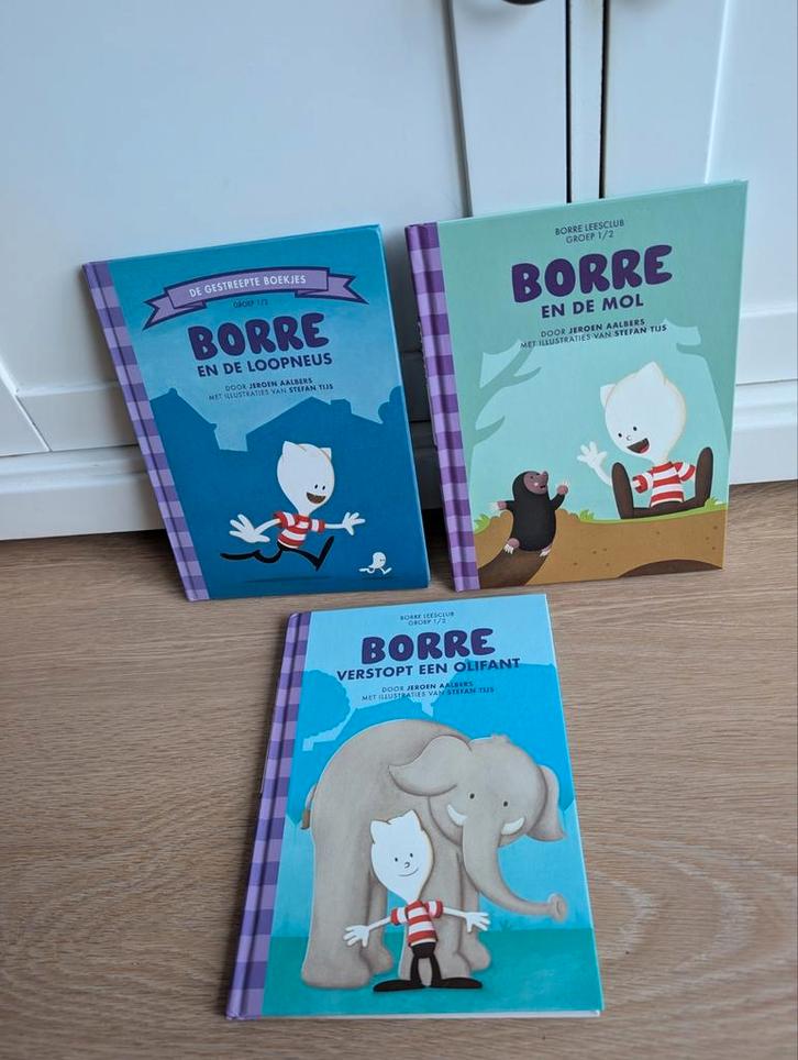 3 nette zgan Borre boekjes, loopneus, mol, olifant, Boeken, Kinderboeken | Kleuters, Zo goed als nieuw, Fictie algemeen, Ophalen of Verzenden