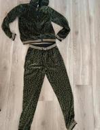 Patty Brard groen zwart leopard fluwelen huispak S M, Kleding | Dames, Huispakken, Ophalen of Verzenden, Zo goed als nieuw, Maat 36 (S)