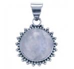 Maansteen hangertje van zilver, klassiek rond model, Overige voorstellingen, Nieuw, Ophalen of Verzenden, Zilver