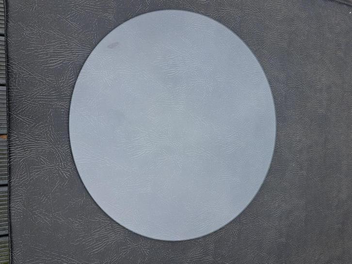 GRATIS ronde glasplaat tafeltje 50 cm doorsnee., Huis en Inrichting, Tafels | Bijzettafels, Zo goed als nieuw, Rond, 45 tot 60 cm