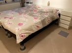Tweepersoons boxspring met opbergruimte en ombouw, Huis en Inrichting, Slaapkamer | Complete slaapkamers, Ophalen, Gebruikt, Tweepersoons