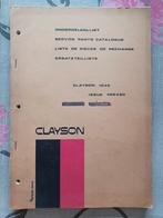 Onderdelenlijst Clayson maaidorser 1545, Ophalen of Verzenden, Gelezen, Tractor en Landbouw