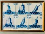 6 frisse tegels met schepen, 17e eeuw, Antiek en Kunst, Ophalen of Verzenden