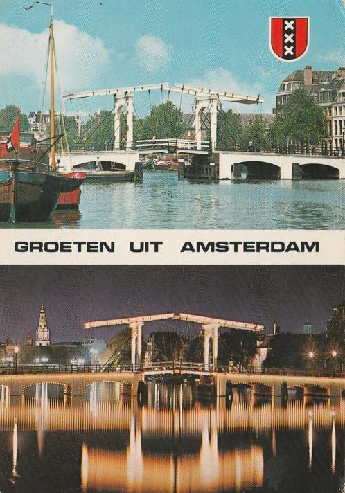 AMSTERDAM Magere Brug Amstel Groeten, Verzamelen, Ansichtkaarten | Nederland, Ongelopen, Noord-Holland, 1960 tot 1980, Verzenden