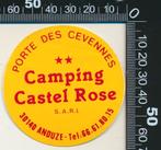 Sticker: Camping Castel Rose - Anduze, Ophalen of Verzenden, Zo goed als nieuw, Bedrijf of Vereniging