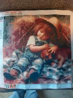 Diamond painting jongetje met hond, Ophalen of Verzenden