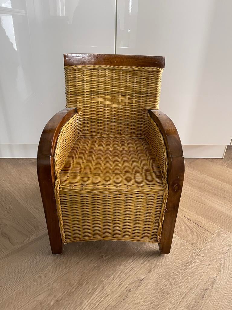 Houten kinderstoel met gevlochten zitting, Kinderen en Baby's, Kinderstoelen, Ophalen, Zo goed als nieuw, Overige typen