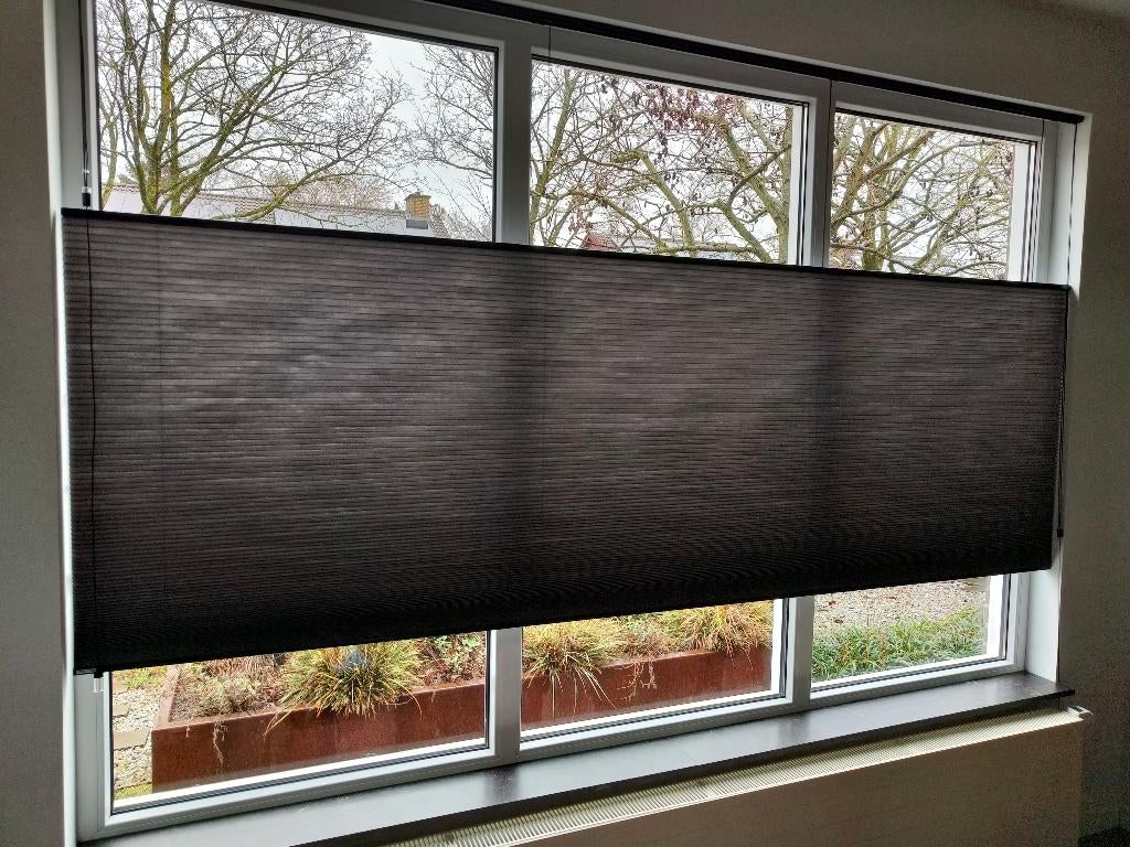 Plisse gordijnen, Ophalen, Gebruikt, 100 tot 150 cm, Grijs