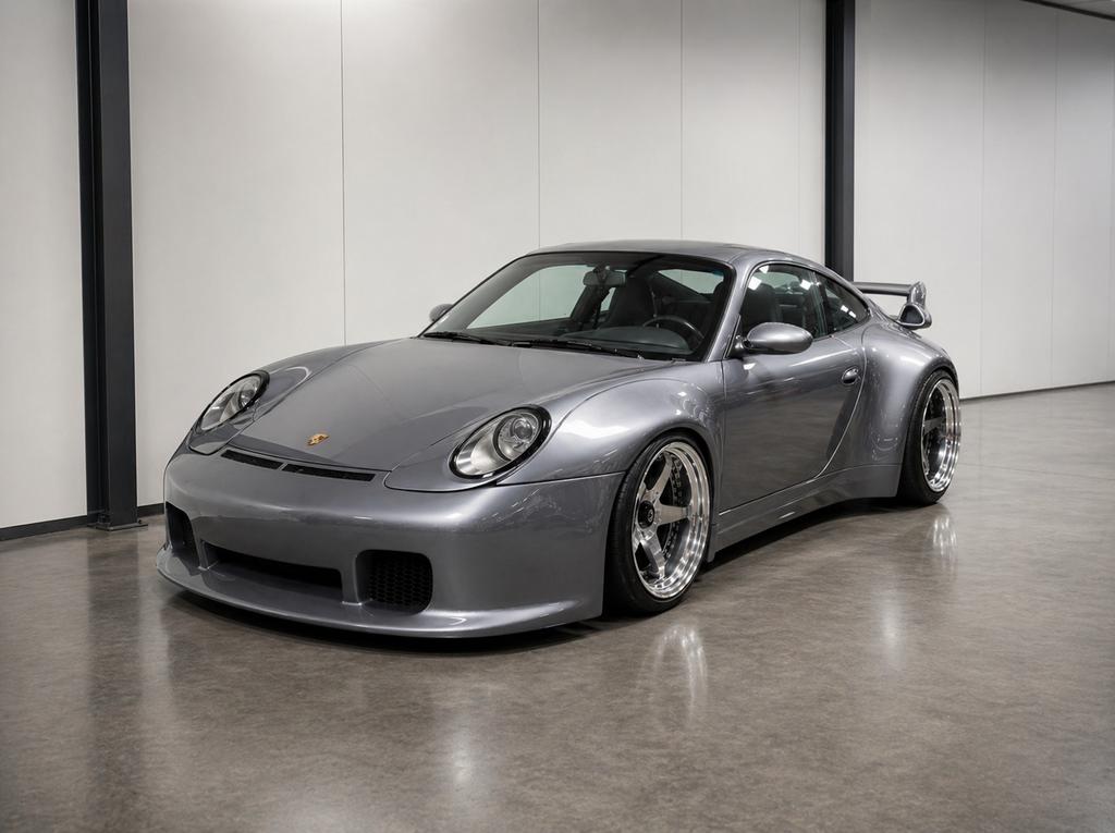 Unieke Porsche 911 (996) Widebody Milesworks – 1 van NL RWB, Auto's, Automaat, Achterwielaandrijving, 1340 kg, 4 stoelen