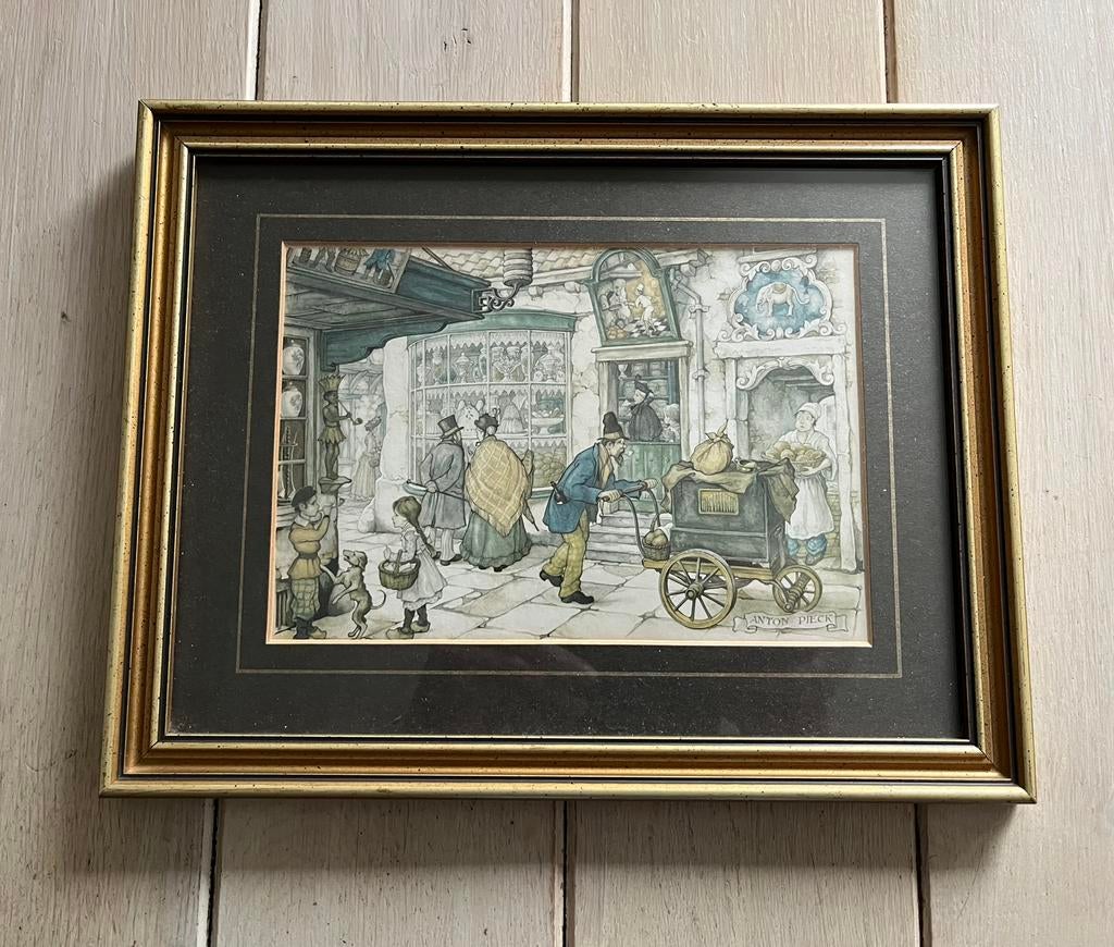 Prent Anton Pieck, Antiek en Kunst, Kunst | Tekeningen en Foto's, Ophalen of Verzenden