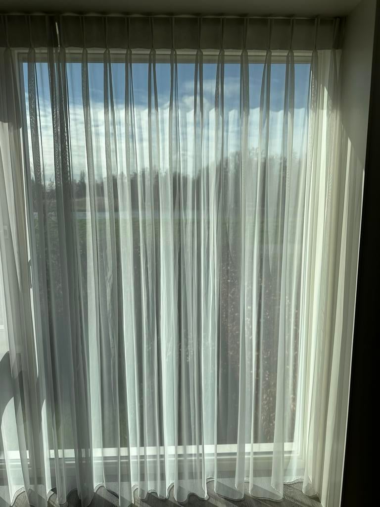 Vitrage crème, 200 cm of meer, Ophalen of Verzenden, Zo goed als nieuw, 200 cm of meer