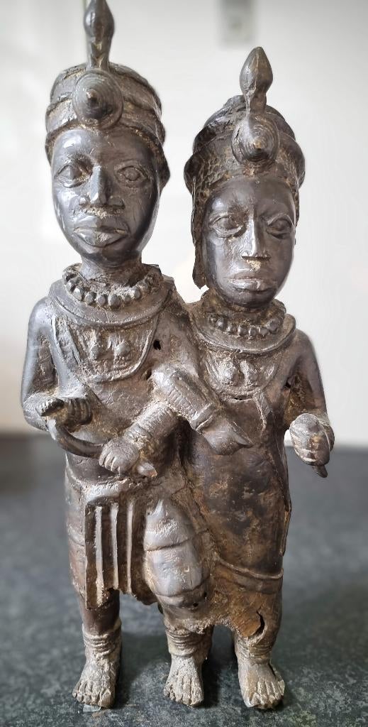 Etnografica, Afrika, Bini, Brons, Koningspaar, Benin, Ophalen