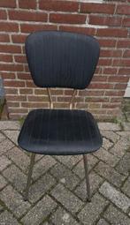 Vintage stoelen met metalen poten, Huis en Inrichting, Ophalen, Gebruikt, Zwart, Vintage