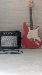 Elektrische gitaar met versterker en kabel, Muziek en Instrumenten, Snaarinstrumenten | Gitaren | Elektrisch, Ophalen