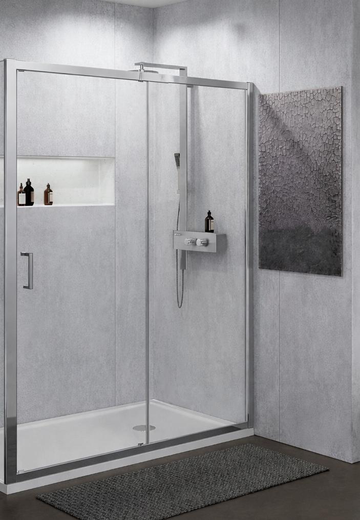 NOVELLINI ZEPHYROS DOUCHEWAND MET SCHUIFDEUR, Ophalen, Nieuw, Glas, Douche