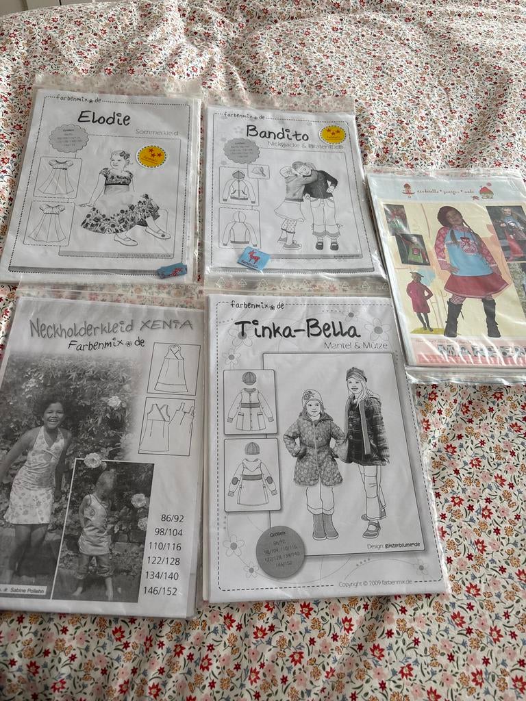 5 Naaipatronen van Farbenmix en Cinderella, Hobby en Vrije tijd, Kledingpatronen, Overige merken, Kind, Ophalen of Verzenden, Overige typen