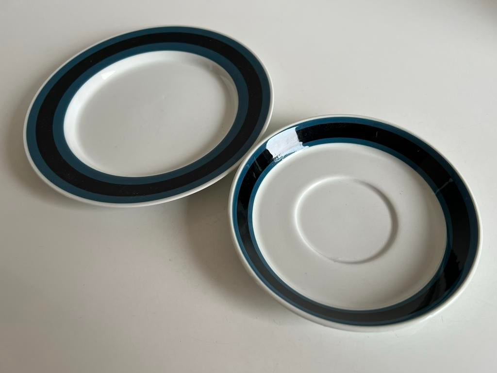 Arabia Finland Kemi Blauw Turquoise Schotel Bord Olga Osol, Ophalen of Verzenden