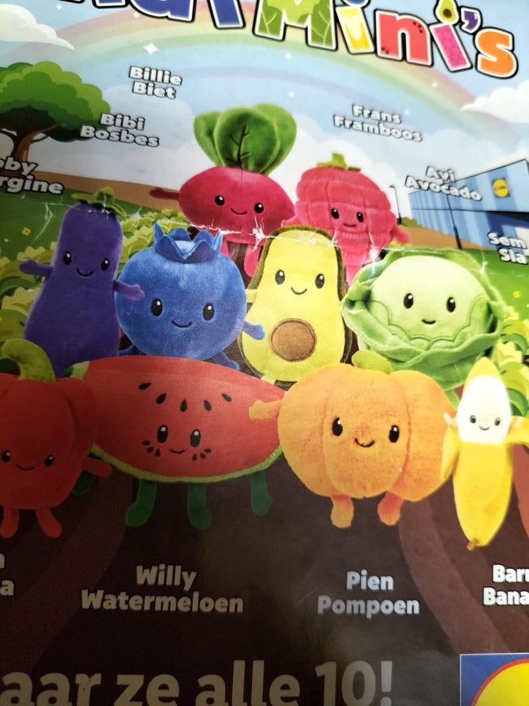 Lidl  knuffels - diverse groenten en fruit2026, Lidl, Gebruikt, Overige karakters, Overige typen
