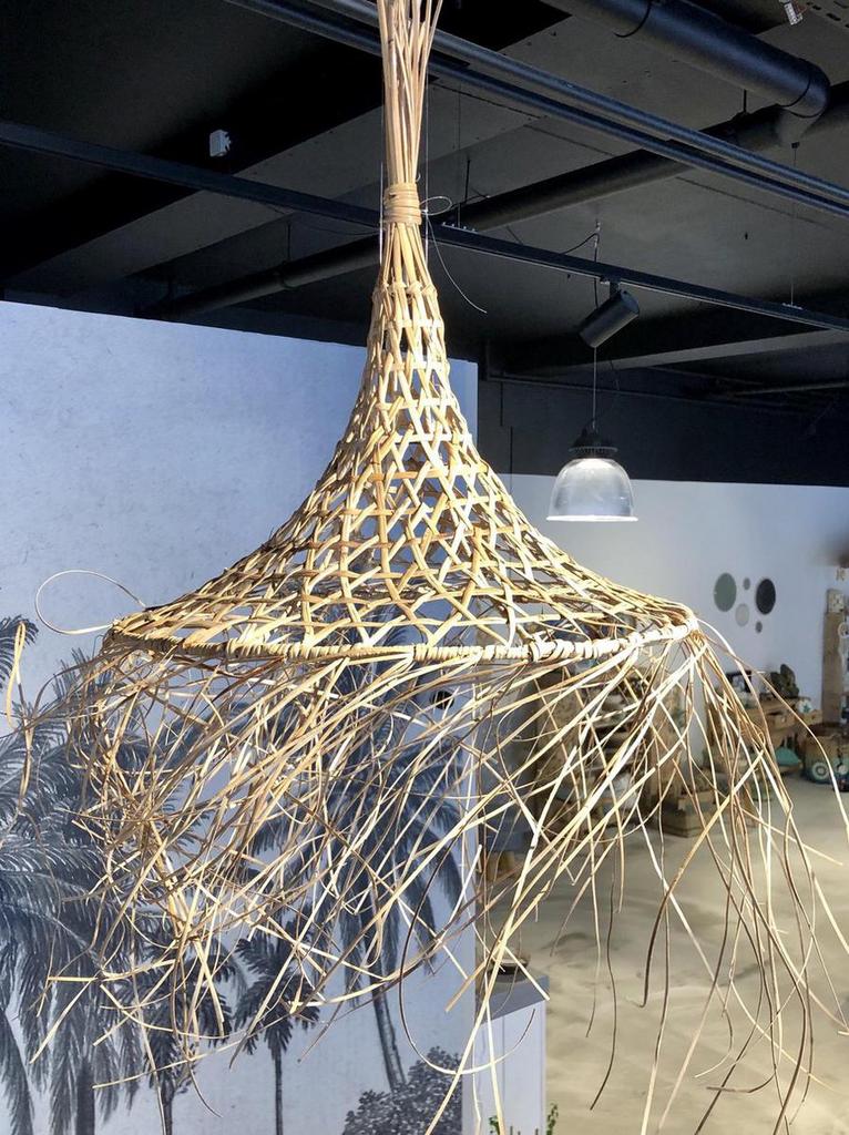 Rotan hanglamp 70 cm, Ophalen, Zo goed als nieuw