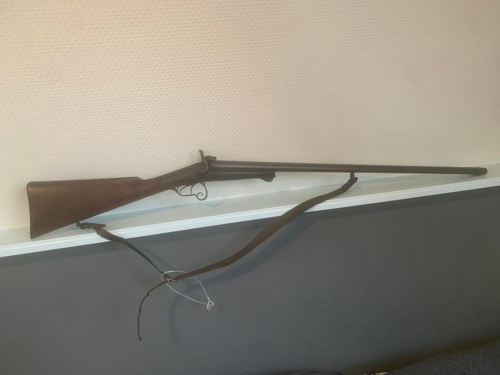 antiek “A.Macon” 16 gauge penvuur geweer vrijgesteld <1870, Ophalen of Verzenden