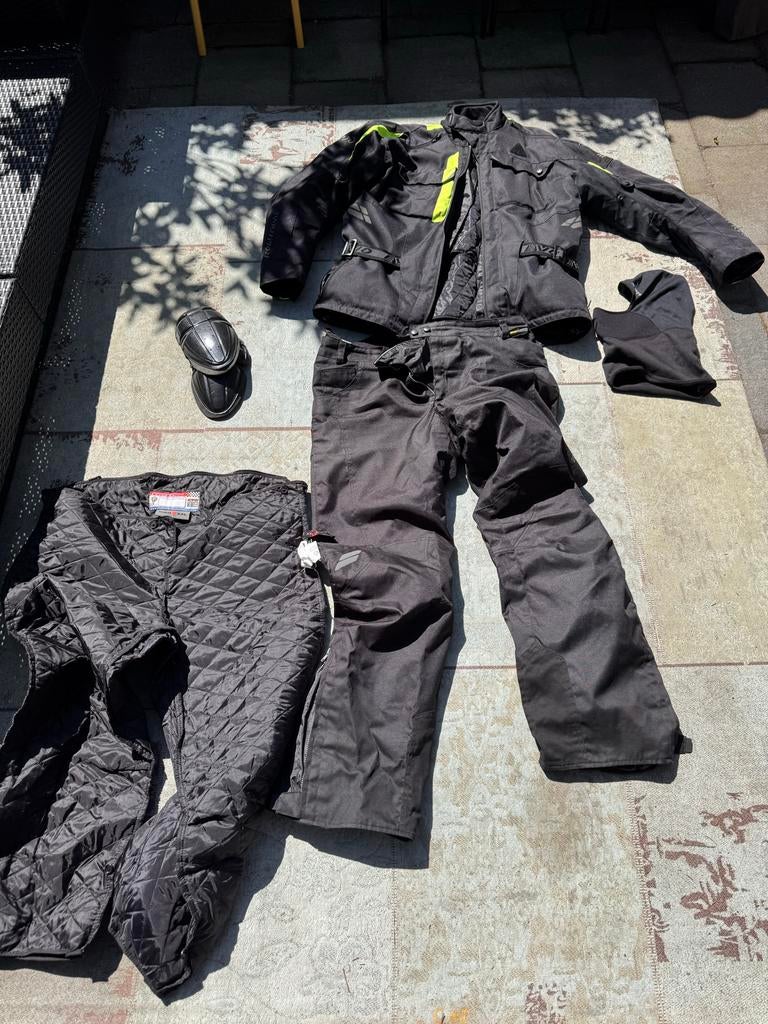 Evolution Motorpak Textiel Zwart/Neon Geel XXL (excl. besche, Motoren, Kleding | Motorkleding, Ophalen of Verzenden, Tweedehands