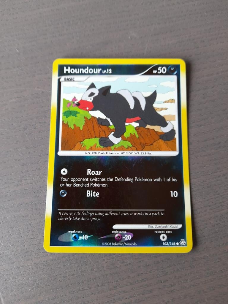 2008 legends awakened 103/146 houndour reverse, Ophalen of Verzenden, Gebruikt, Losse kaart, Foil