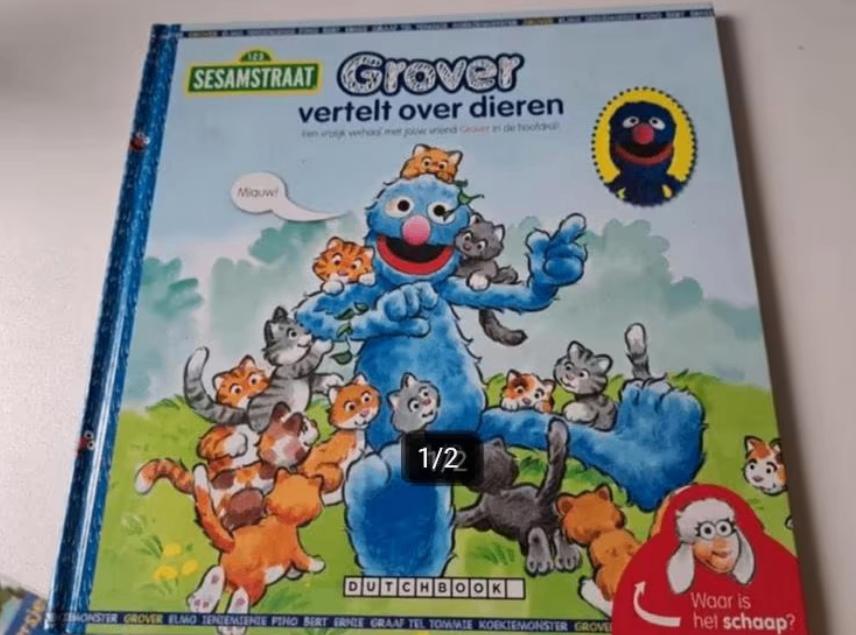Sesamstraat Voorleesboek - Grover vertelt over dieren, Ophalen of Verzenden, Gelezen, Fictie algemeen