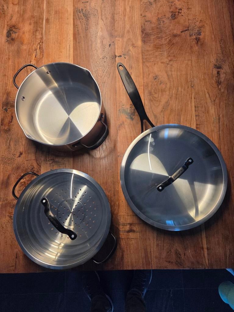 Greenpan pannenset NIEUW (niet gebruikt), Ophalen of Verzenden, Nieuw, Rvs, Pannenset