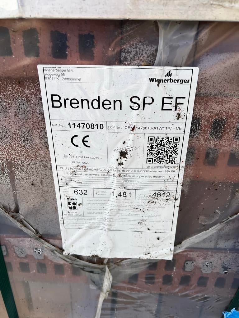 Vuilwerk metselstenen Brenden SP EF - Over na verbouwing, Ophalen, Nieuw, Bakstenen