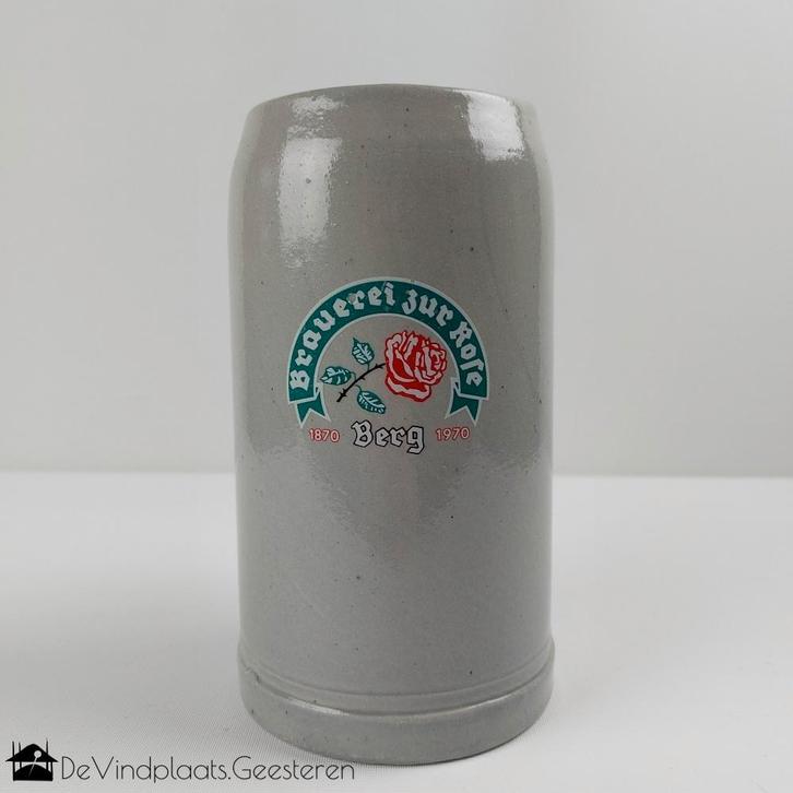 Oude liter bierpul - 100 Jahr Brauerei zur Rose, Verzamelen, Biermerken, Zo goed als nieuw, Pul(len), Overige merken, Ophalen of Verzenden