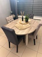 Eettafel + stoelen, Ophalen, Zo goed als nieuw, 4 tot 6 stoelen