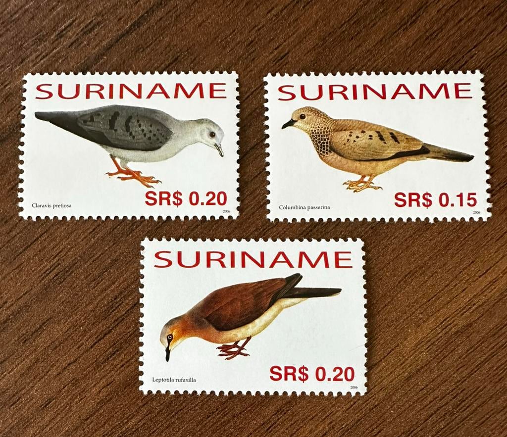 Suriname 2006 Postfris vogels  - Duiven, Postzegels en Munten, Postzegels | Suriname, Ophalen of Verzenden, Postfris